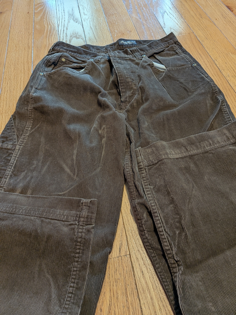 Eddie Bauer Men's Dark Brown Corduroy Carpenter Pants